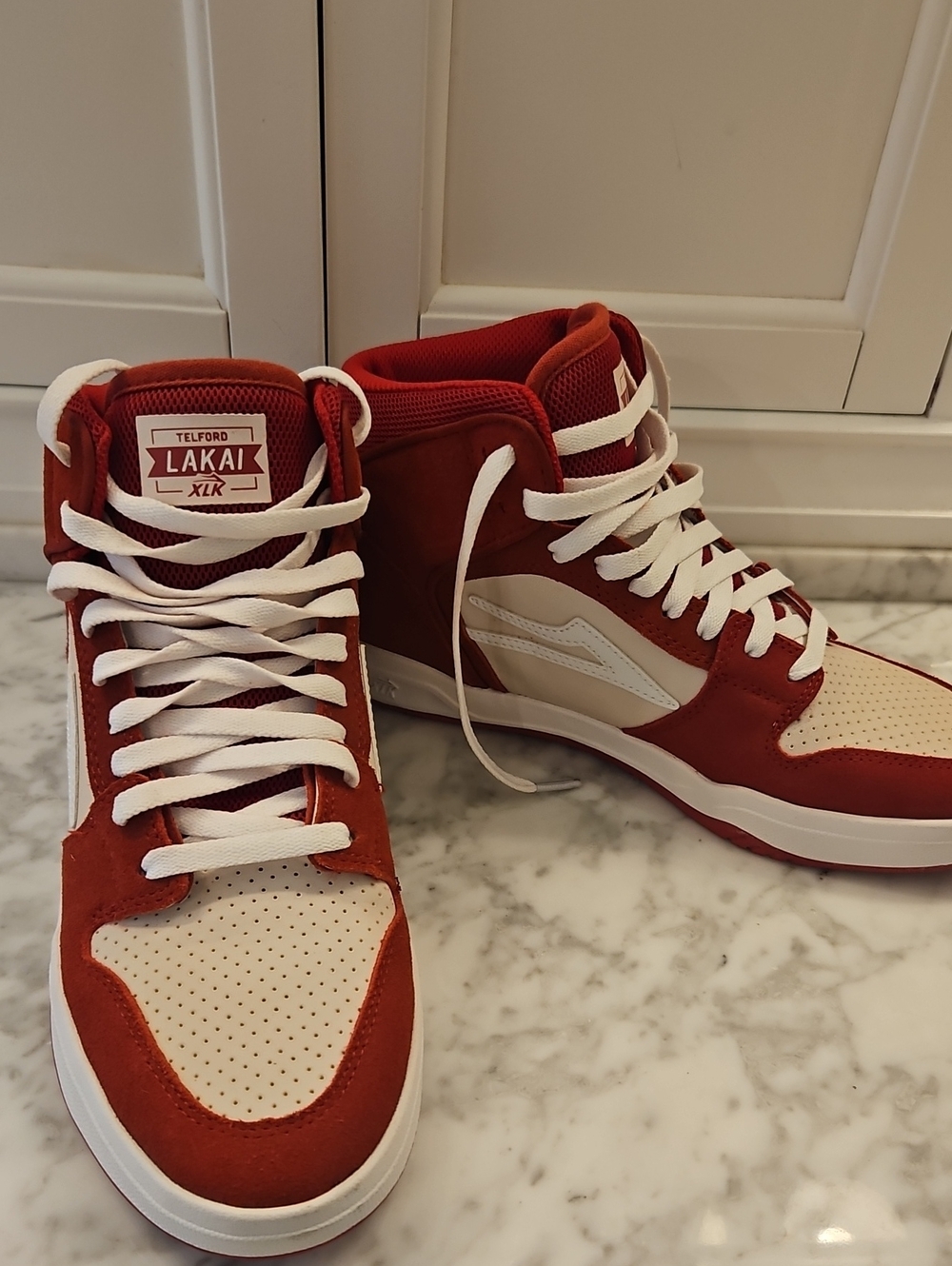 Taka High-Top Sneakers in Red and White